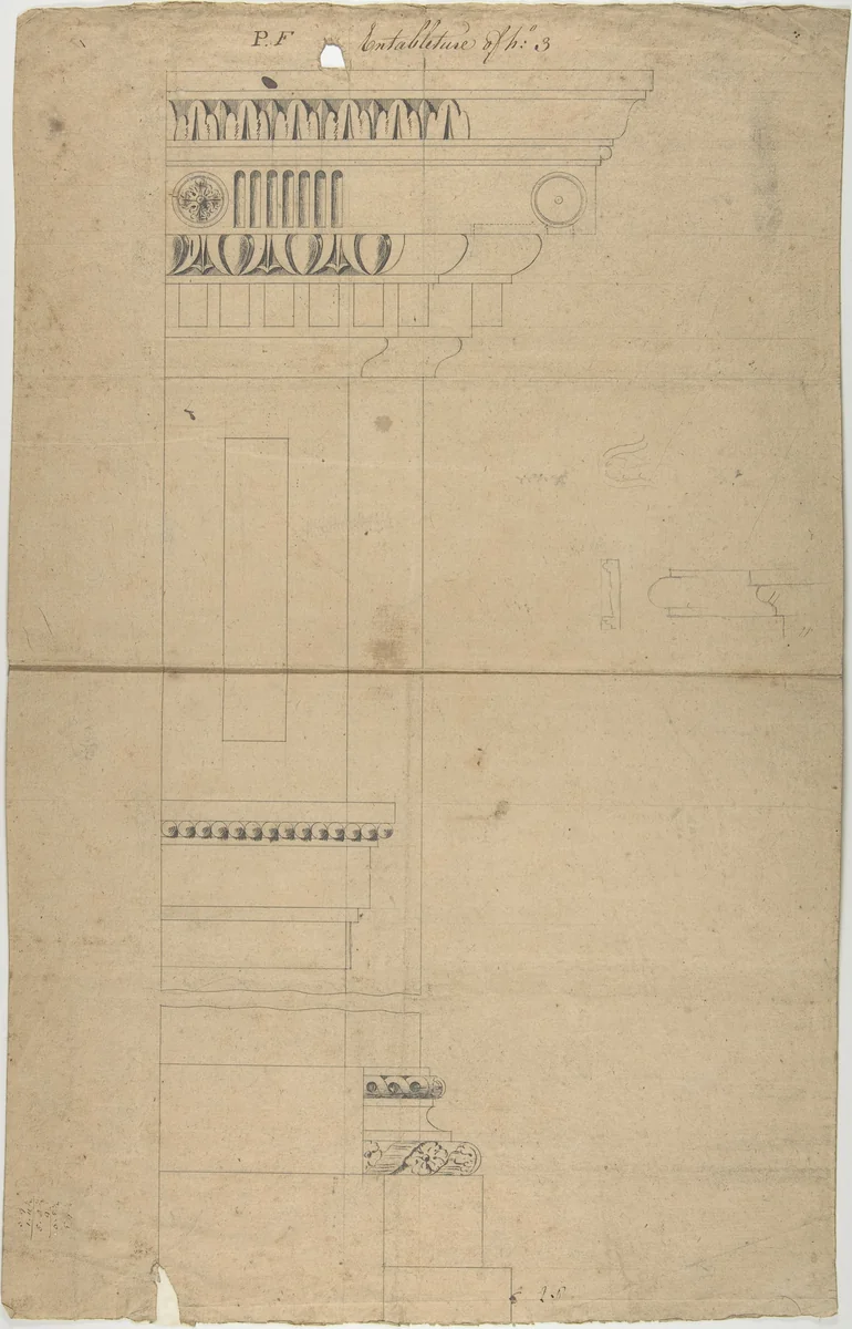 Design for Entablature by Robert Mylne, drawing, 1750-1811