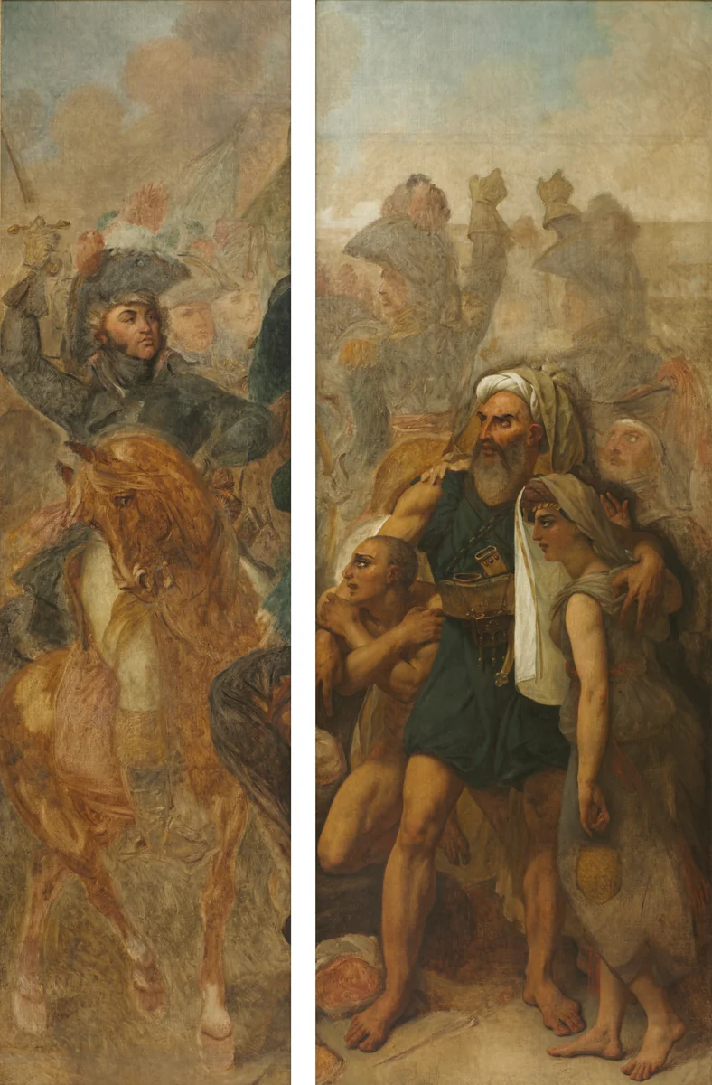 General Jean-Baptiste Kléber and Egyptian Family (Sketches for "The Battle of the Pyramids") by Antoine-Jean Gros, painting, 1830-1840