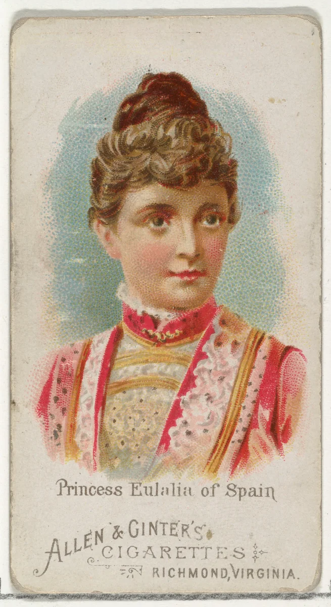 Princess Eulalia of Spain, from World's Beauties, Series 1 (N26) for Allen & Ginter Cigarettes by Allen & Ginter, print, 1888