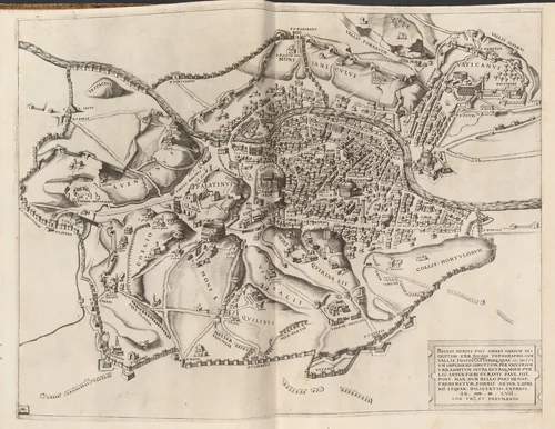 Topographical Map of Ancient Rome by Nicolas Beatrizet, print, 1557