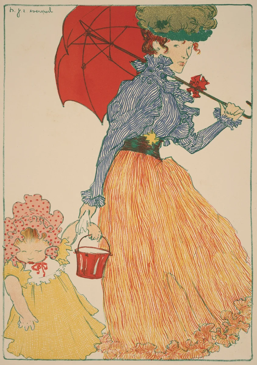 At the Square by Henri Jacques Edouard Evenepoel, print, 1897