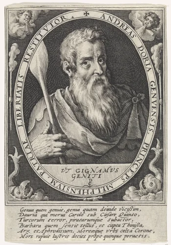 Portret van Andrea Doria by Crispijn van de Passe, print, 1598