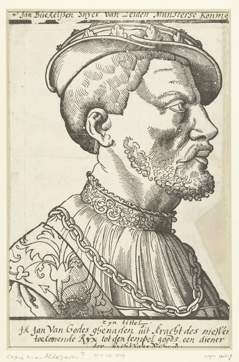 Portret van Jan van Leyden by Unknown, print, 1530-1540
