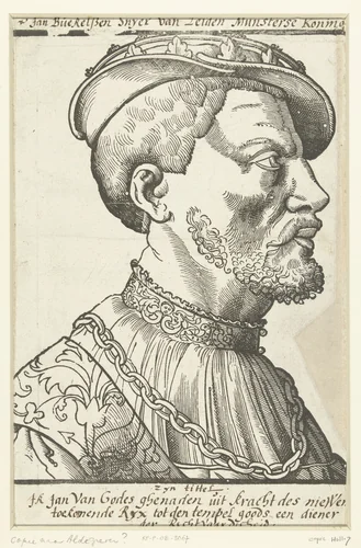Portret van Jan van Leyden by Unknown, print, 1530-1540