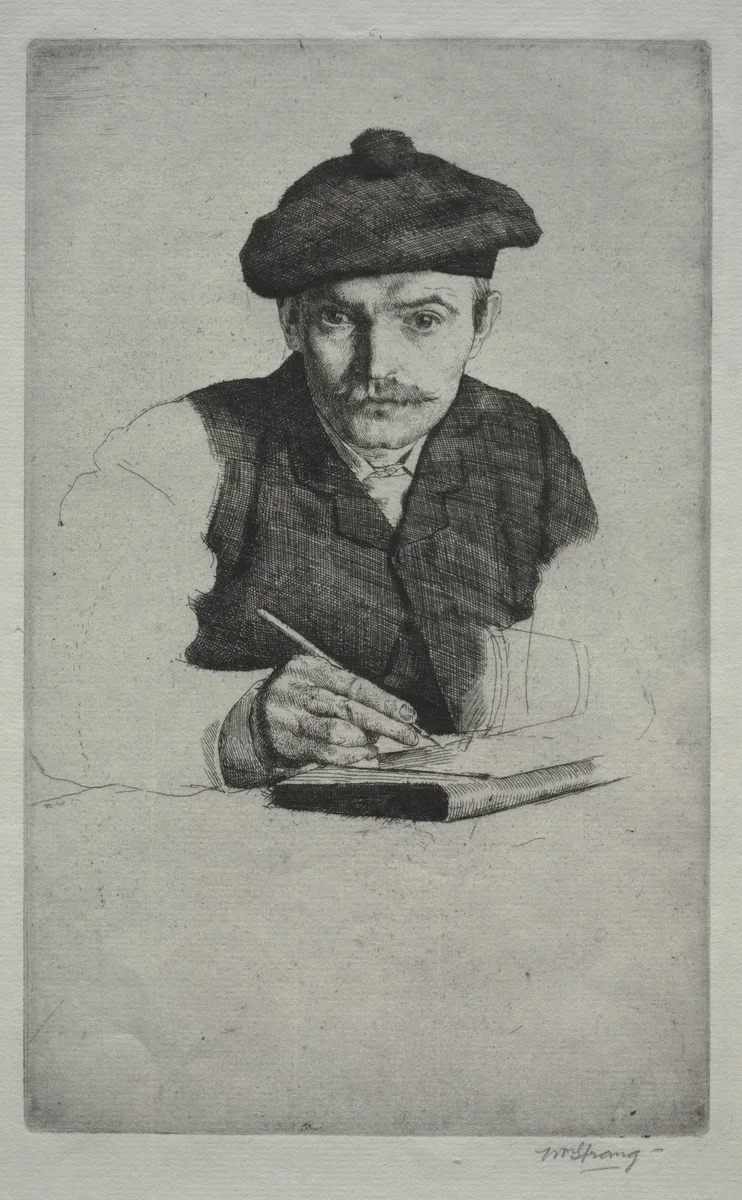 Self-Portrait by William Strang, print, 1885