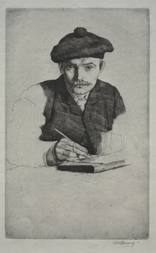 Self-Portrait by William Strang, print, 1885
