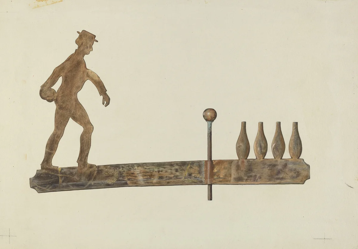 Bowling Weather Vane by Hazel Hyde, index of american design, 1938