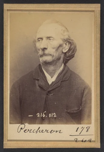 Percheron. Auguste. 56 ans, né à Poitier (Nièvre). Écrivain public. Anarchiste. 21/3/94. by Alphonse Bertillon, photograph, 1894
