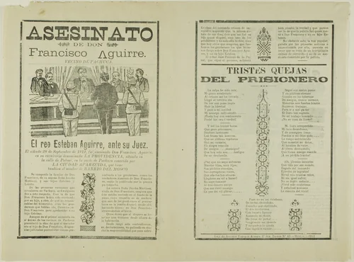 Murder of Don Francisco Aguirre by José Guadalupe Posada, print, 1871-1913
