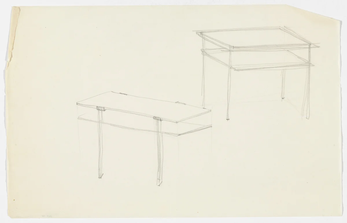 Table (Perspective sketches) by Ludwig Mies van der Rohe, mies van der rohe archive, 1926