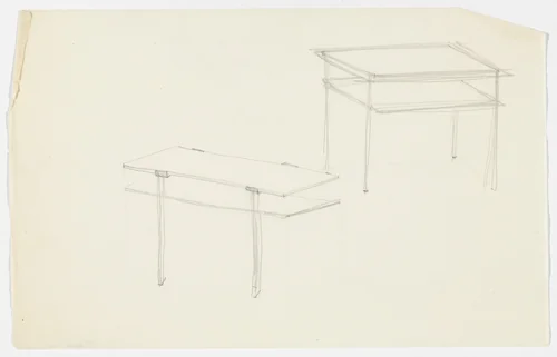 Table (Perspective sketches) by Ludwig Mies van der Rohe, mies van der rohe archive, 1926