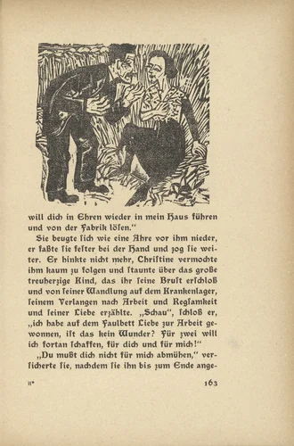 The Feasting Farmer: Sigismund and Christine (Der Festbauer: Sigismund und Christine) (in-text plate, page 163) from Neben der Heerstrasse (Off the Main Road) by Ernst Ludwig Kirchner, illustrated book, 1923