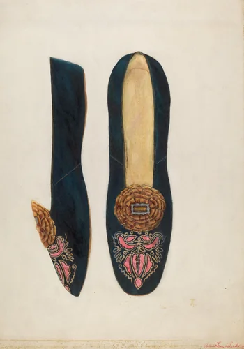 Woman's Slipper by Ann Gene Buckley, index of american design, 1937