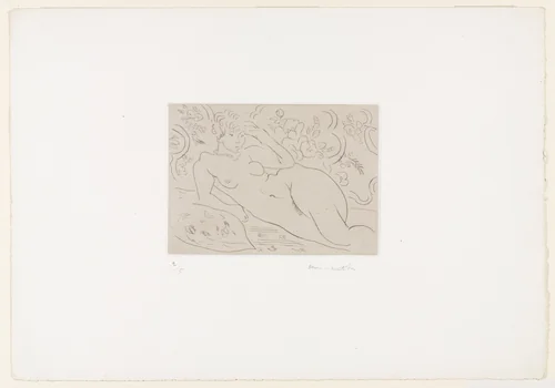 Nude, Flowered Interior (Nu, intérieur fleuri) by Henri Matisse, print, 1926
