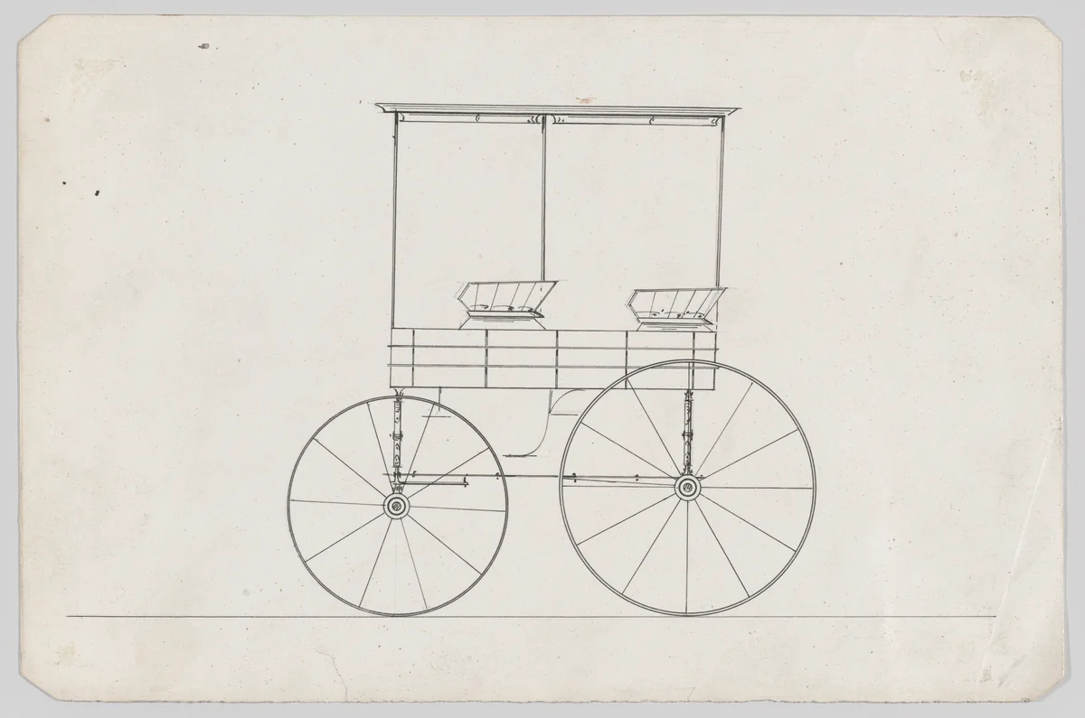 Design for Jersey Wagon by Brewster & Co., drawing, 1850-1870