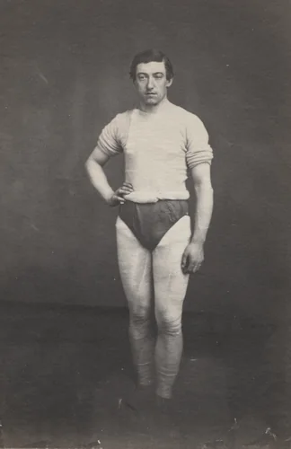 Young Man in Athletic Outfit by Oliver Willard, photograph, 1852-1862