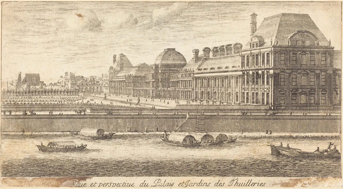 Veue et Perspectiue du Palais et Jardins des Thuilleries by Israël Silvestre, print, 1650-1655
