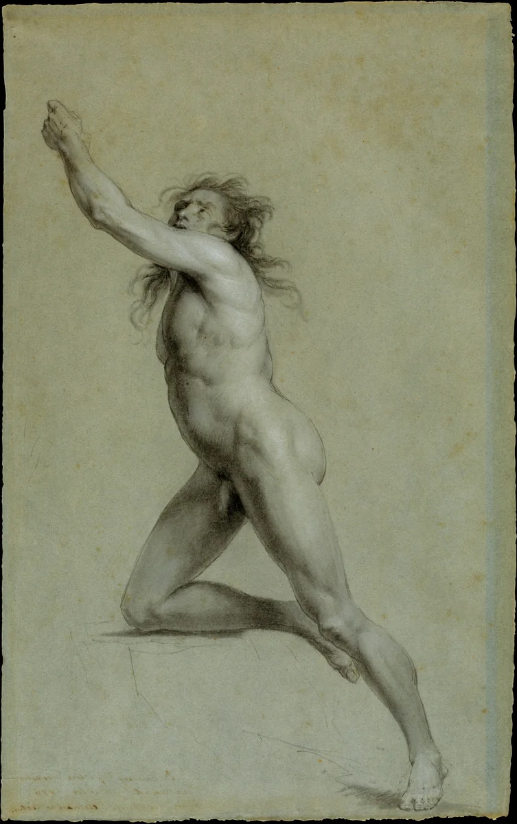 Study from Life: Nude Male by John Trumbull, artwork, 1792-1796