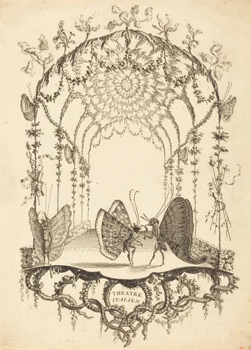 Théâtre Italien (Italian Theater) by Charles Germain de Saint-Aubin, print, 1756