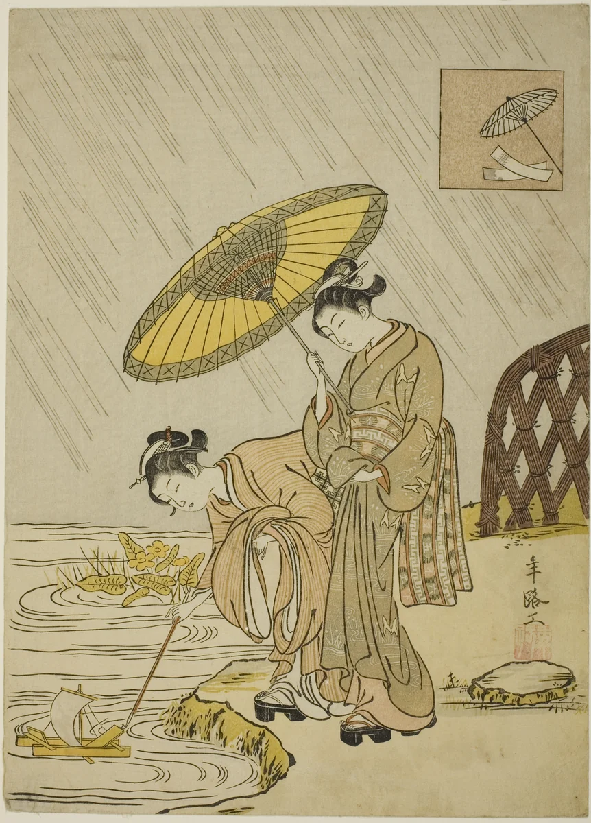 Ono no Komachi Praying for Rain by Suzuki Harunobu (鈴木春信), print, 1761-1771