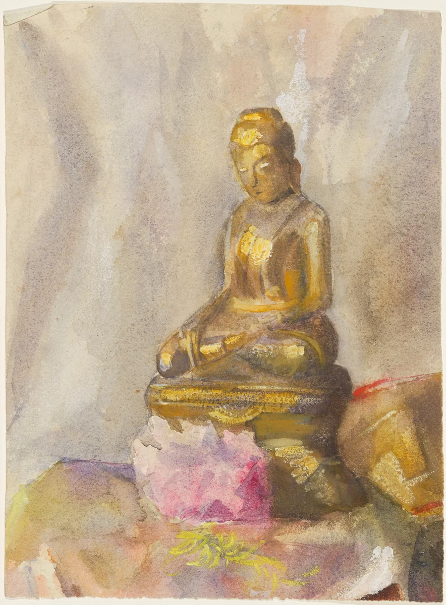 Statuette of a Buddha by Emily Sargent, drawing, 1885