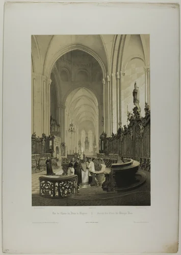 View of the Choir of the Cathedral of Mainz, plate four from Allemande by Nicolas Chapuy, print, 1843-1853