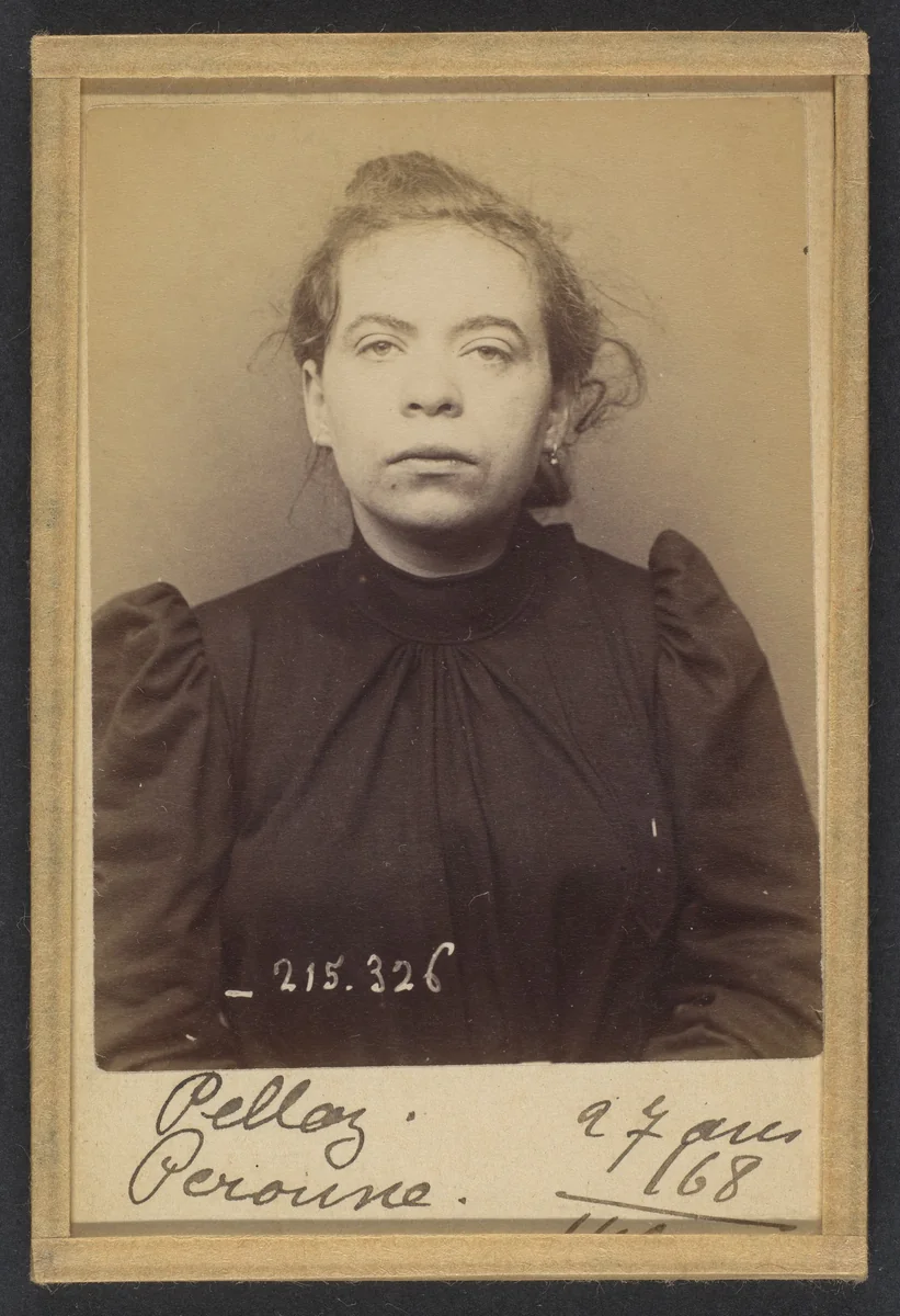 Pallaz (ou Pellaz). Péronne. 28 ans, née le 11/8/66 à Aix-les-Bains (Savoie). Cuisière. Anarchiste. 8/3/94. by Alphonse Bertillon, photograph, 1894