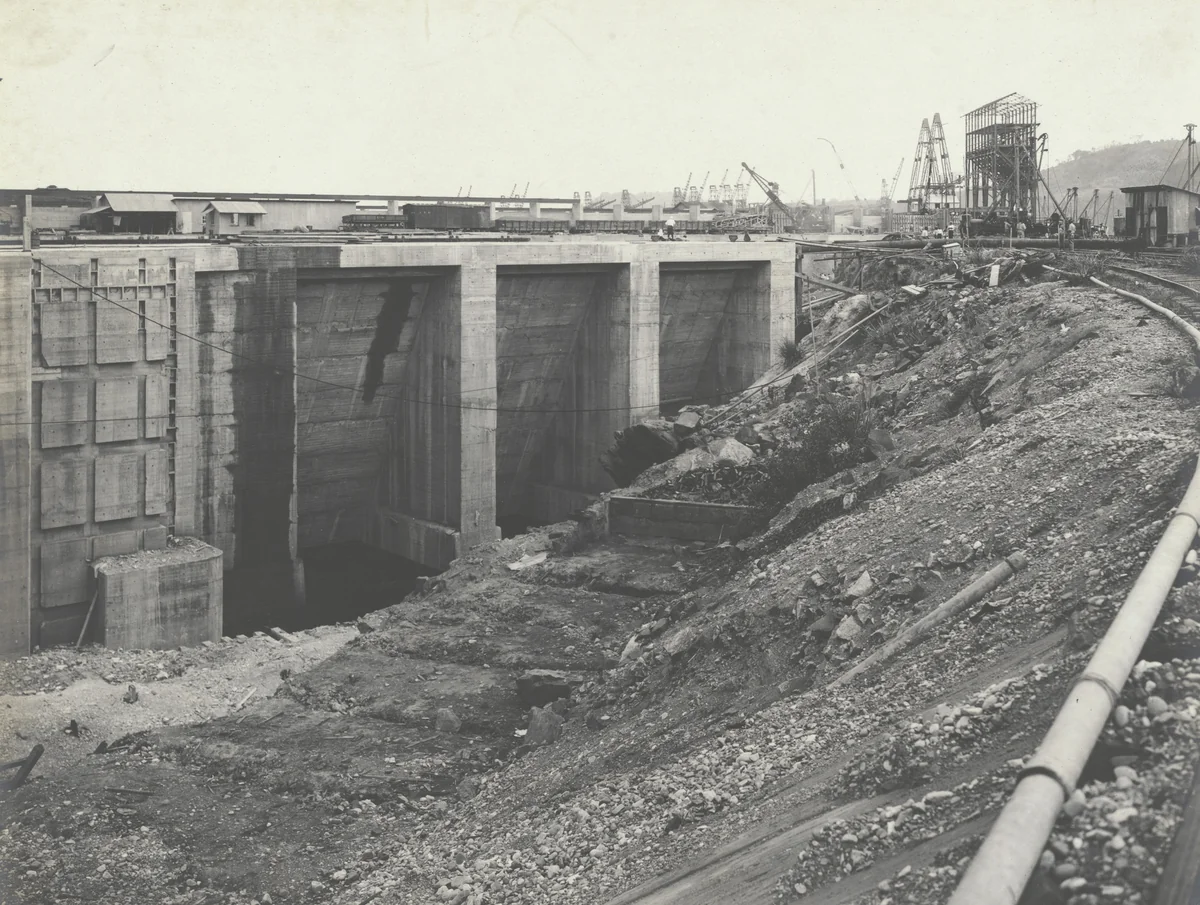 Balboa Terminals. Dry Dock #2. West end of entrance pier by Unidentified Photographer, photograph, 1916