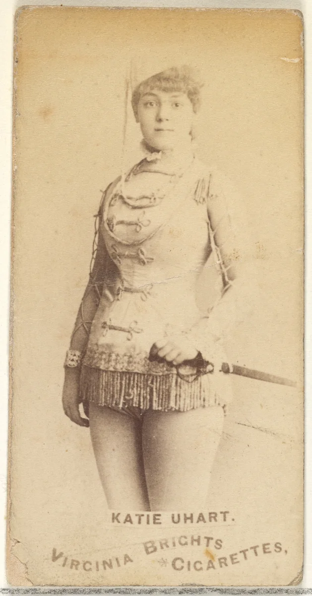 Katie Uhart, from the Actors and Actresses series (N45, Type 1) for Virginia Brights Cigarettes by Allen & Ginter, photograph, 1885-1891