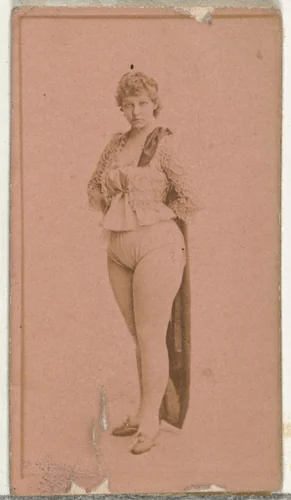 [Actress standing in long cape], from the Actors and Actresses series (N145-8) issued by Duke Sons & Co. to promote Duke Cigarettes by W. Duke, Sons & Co., photograph, 1890-1895