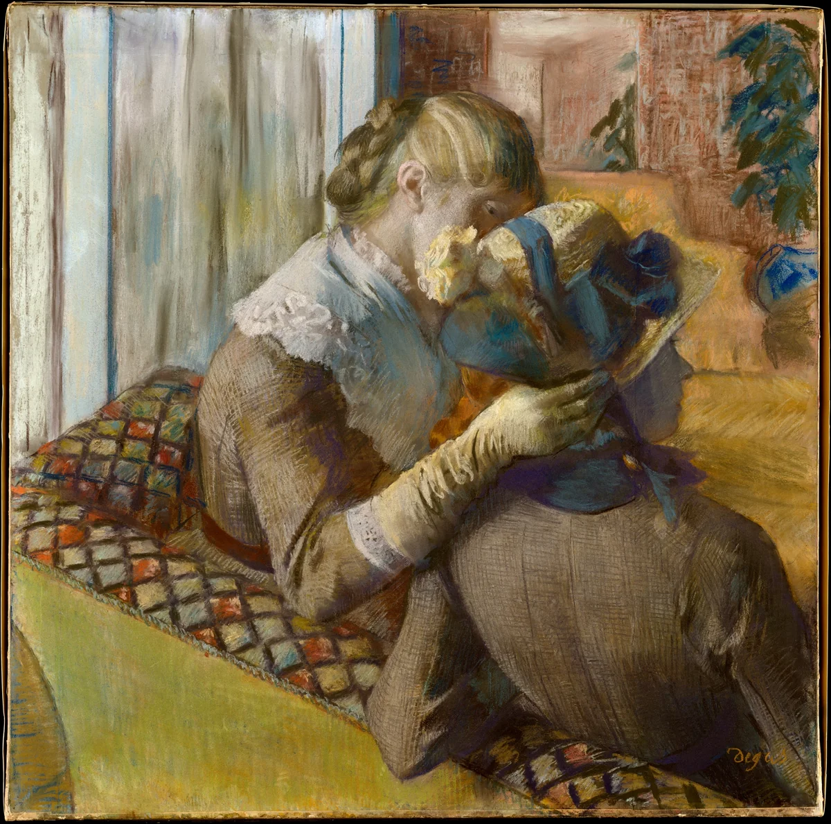 At the Milliner's by Edgar Degas, drawing, 1881