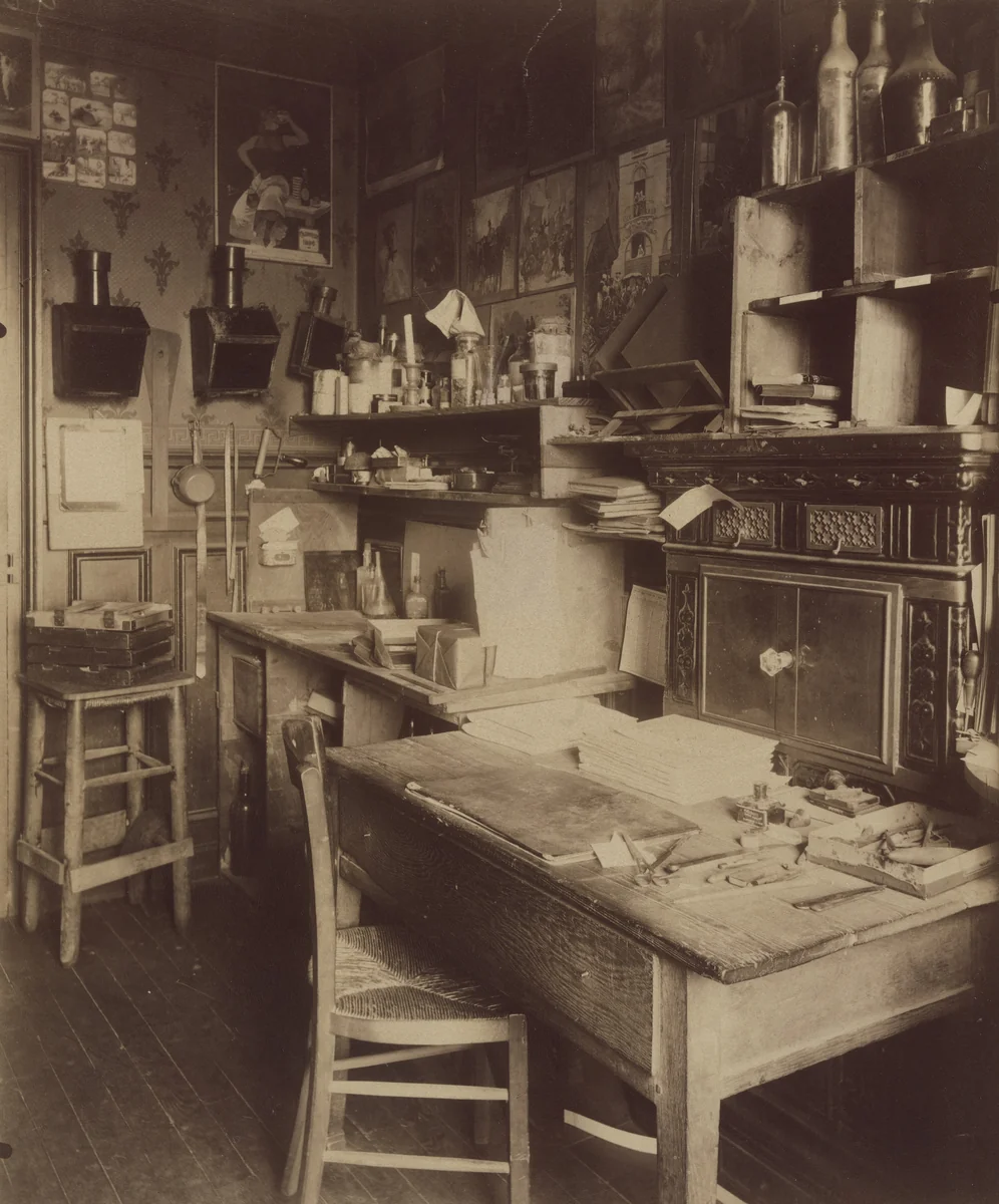 Intérieur photographie. (Atget's workroom) by Eugène Atget, photograph, 1910