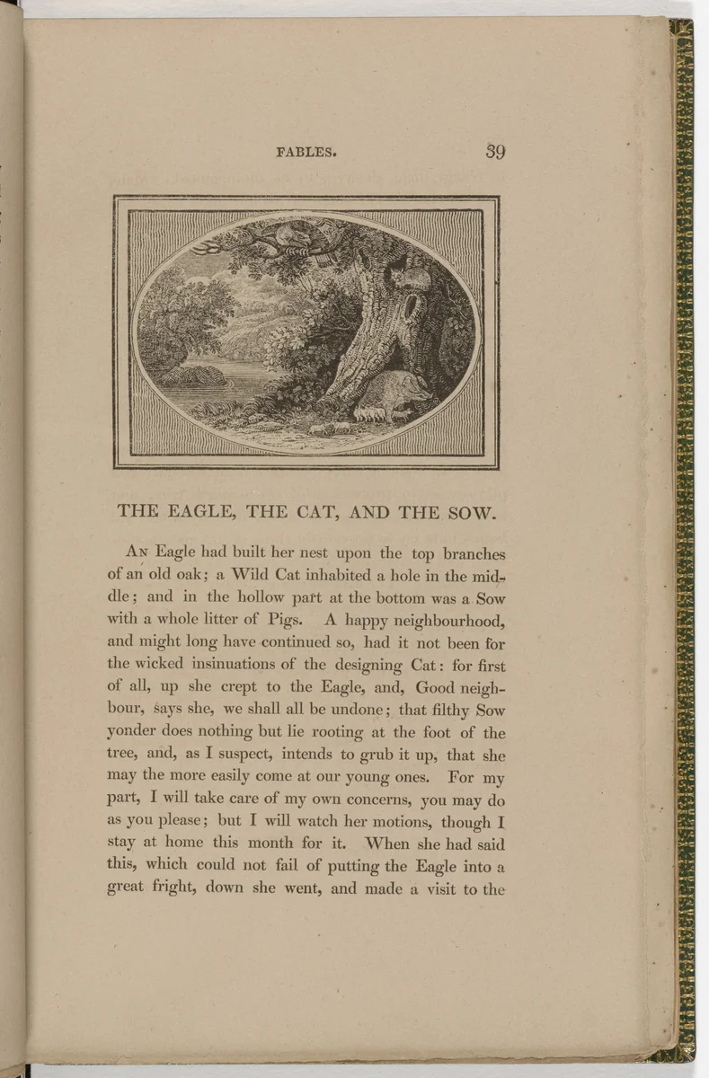 Headpiece (page 39) from The Fables of Aesop by Thomas Bewick, illustrated book, 1818
