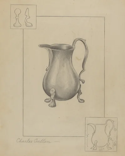 Pewter Pitcher by Charles Cullen, index of american design, 1936