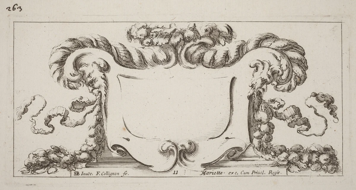 Cartouche by François Collignon; Stefano Della Bella, print, 1646