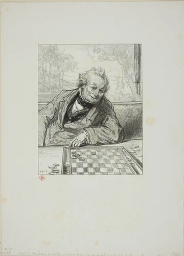 Maska and faces: Keeping a Queen, you see by Paul Gavarni, print, 1857-1858