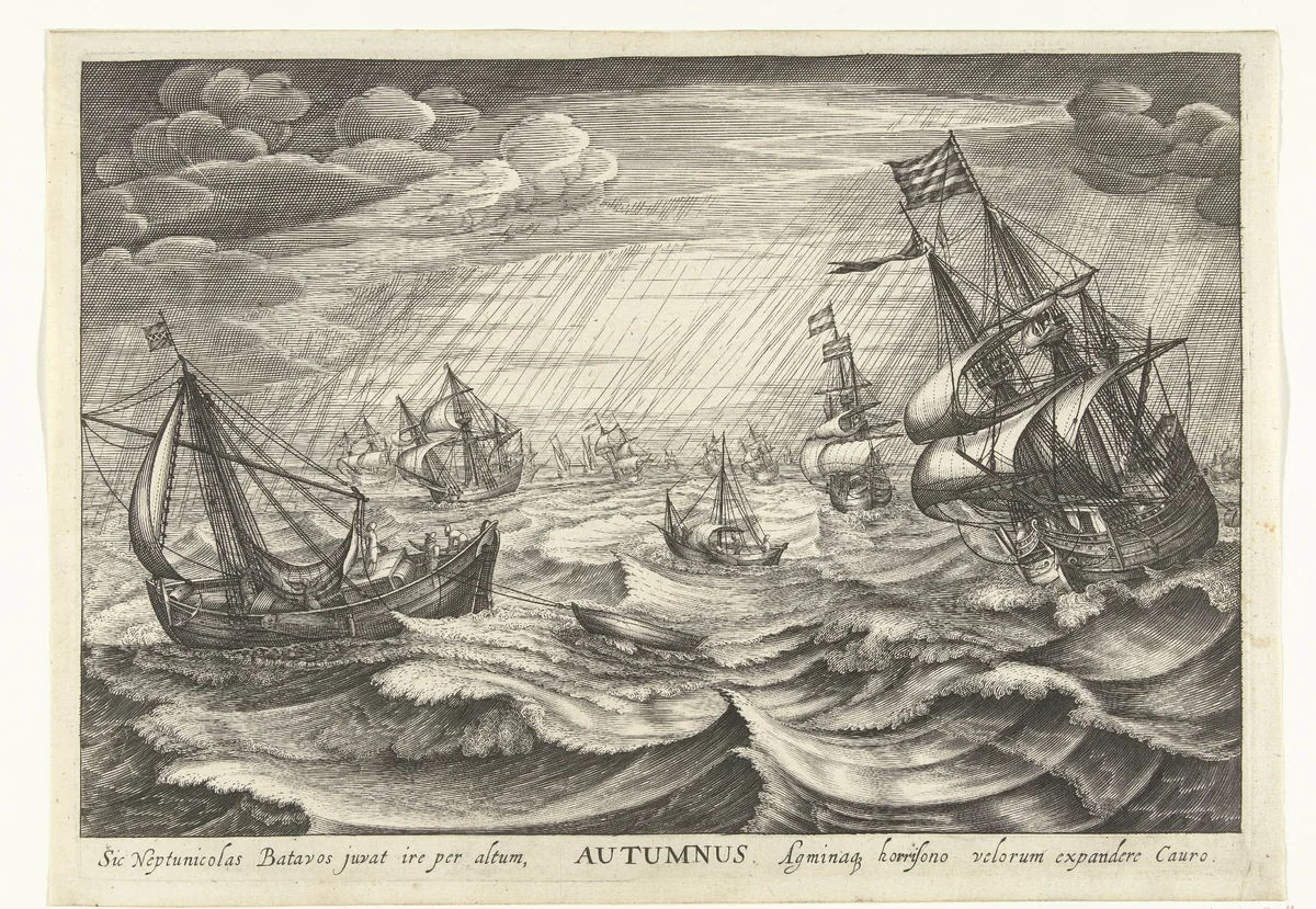 Herfst by Robert de Baudous, print, 1618