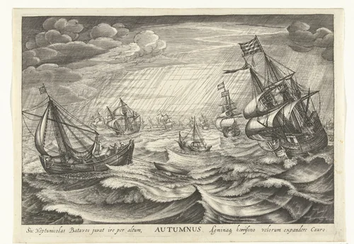 Herfst by Robert de Baudous, print, 1618