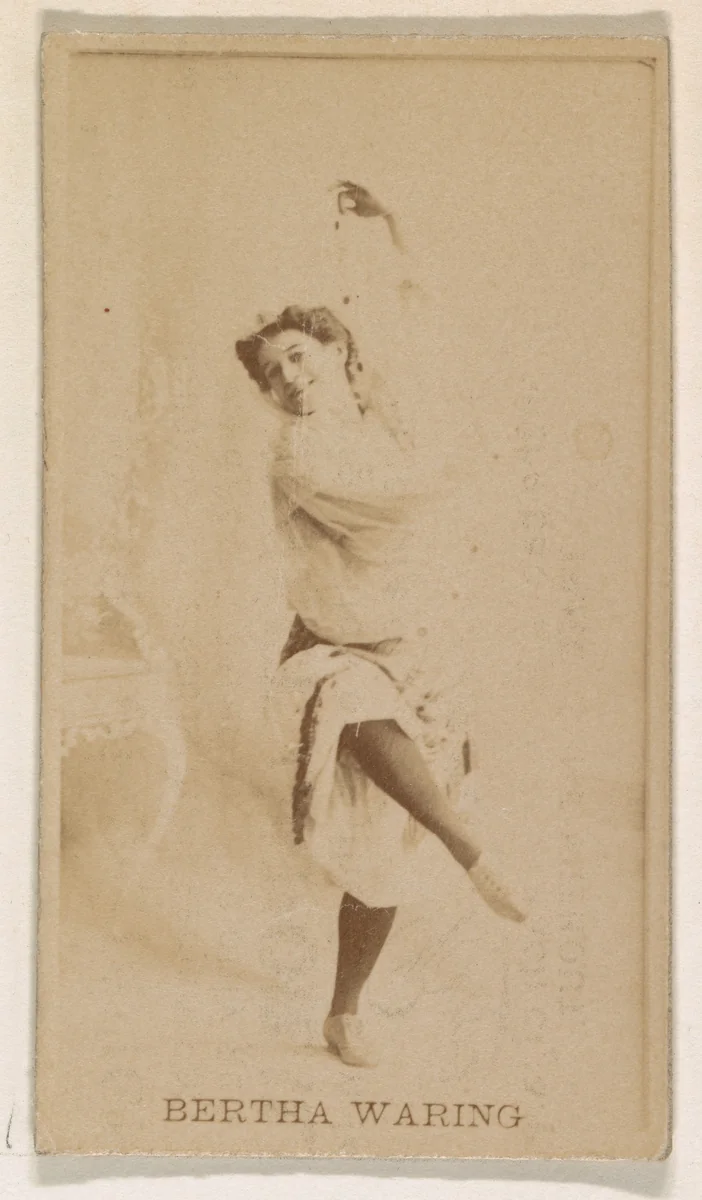 Bertha Waring, from the Actresses series (N245) issued by Kinney Brothers to promote Sweet Caporal Cigarettes by Kinney Brothers Tobacco Company, photograph, 1890