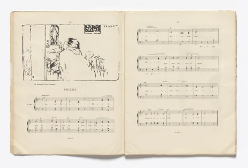 Prayer (Prière) (headpiece, page 10) from Petites scènes familières by Pierre Bonnard, illustrated book, 1893