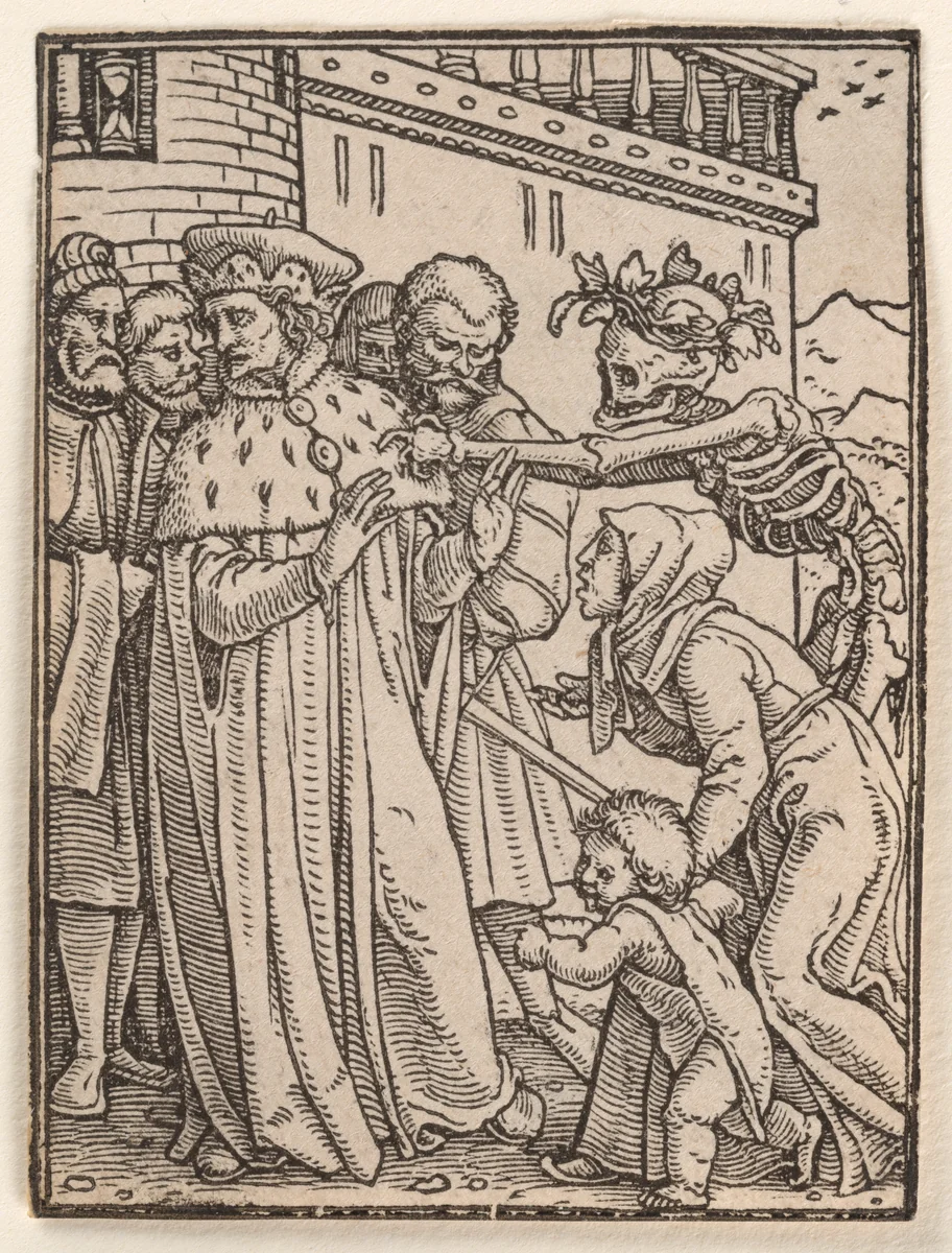 The Duke, from "The Dance of Death" by Hans Holbein the Younger, print, 1521-1538