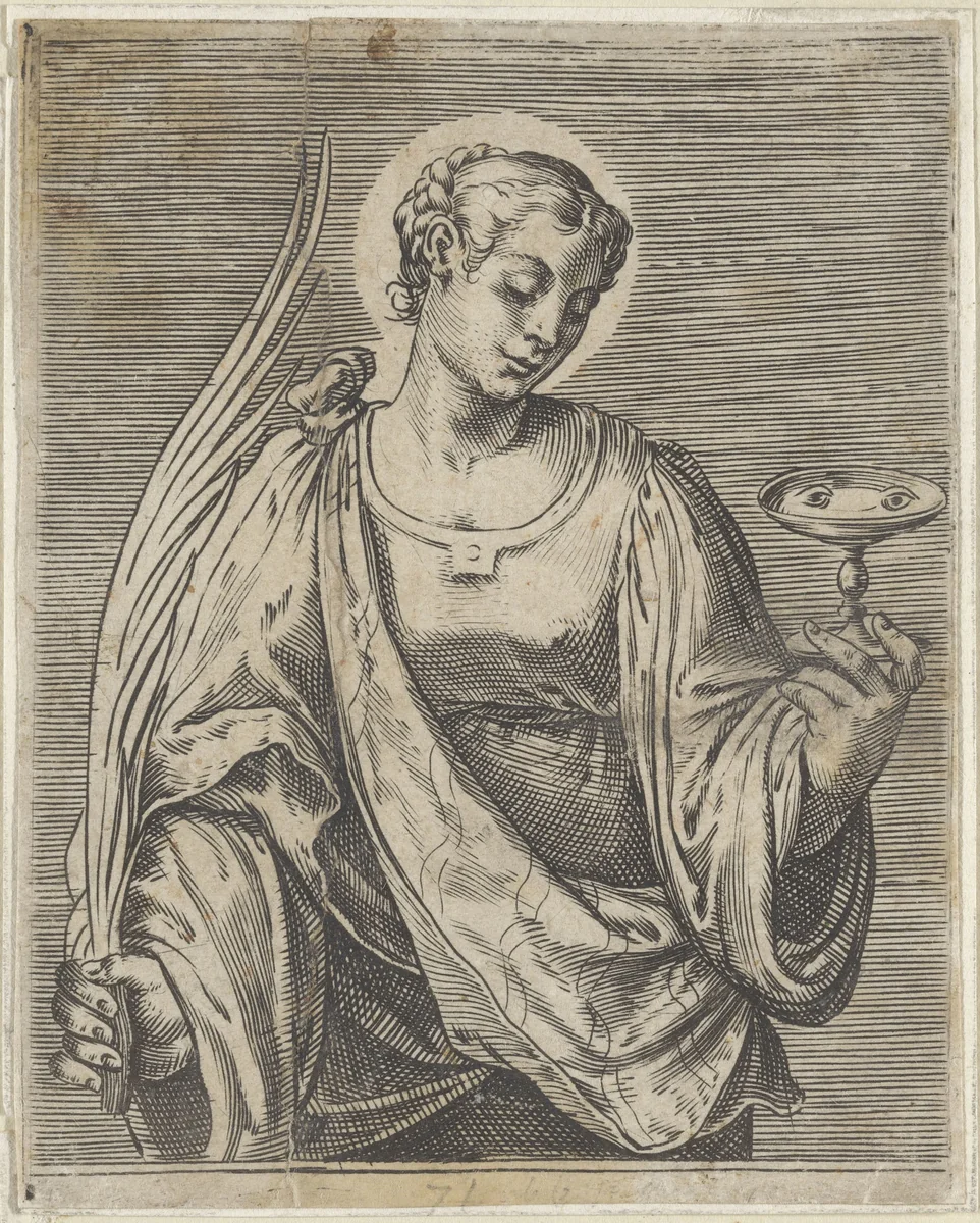 Heilige Lucia by Agostino Carracci, print, 1581