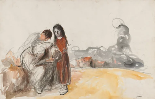 The Germans Have Gone Away by Jean-Louis Forain, drawing, 1852-1931
