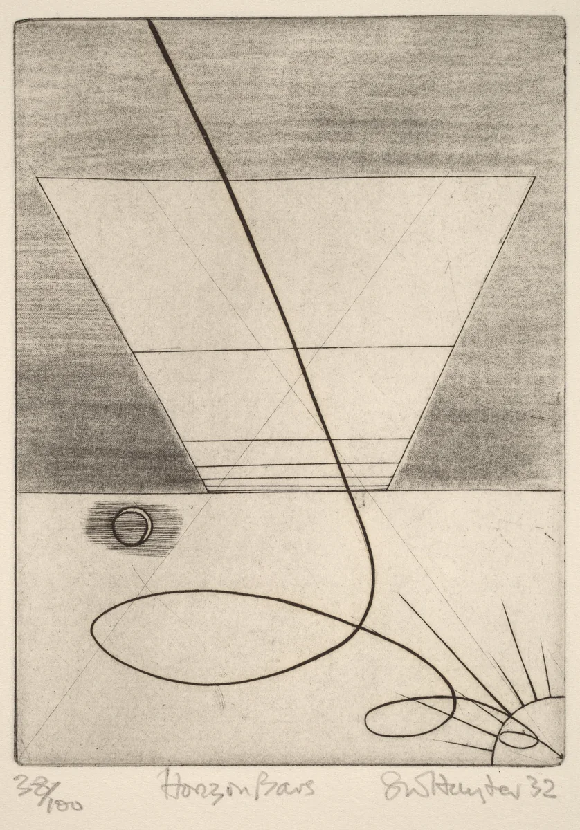 Horizontal Bars by Stanley William Hayter, print, 1931-1932