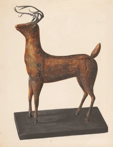 Figure of a Deer by Mina Lowry, index of american design, 1937