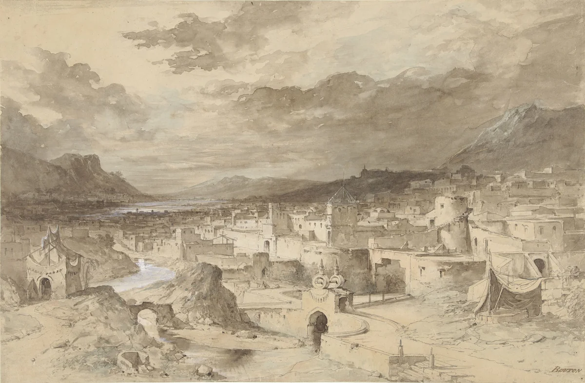 De stad Enochia by Charles Marie Bouton, drawing, 1791-1853