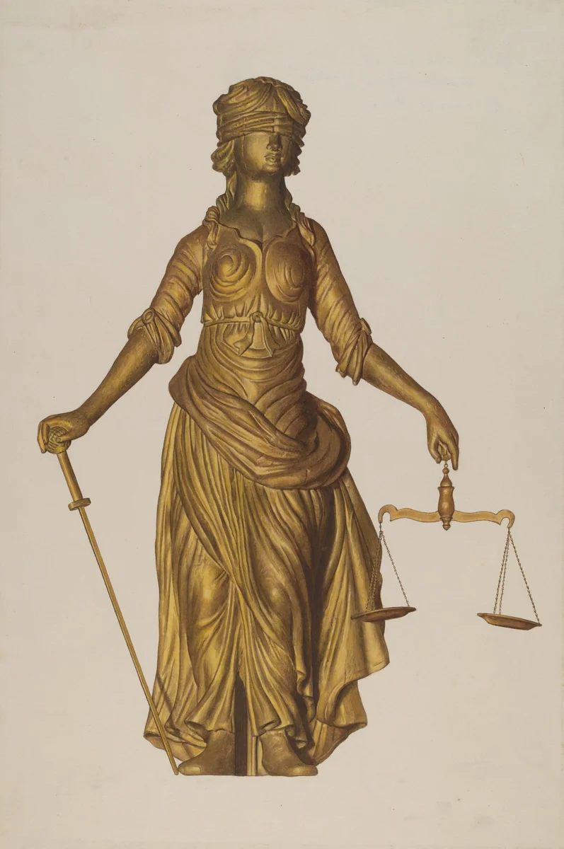 Figure of Justice by Elizabeth Moutal, index of american design, 1937