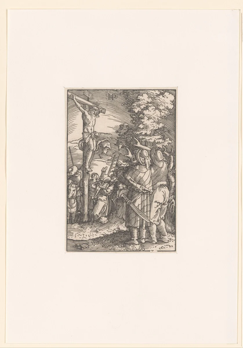 Christus aan het kruis by anonymous, print, 1521