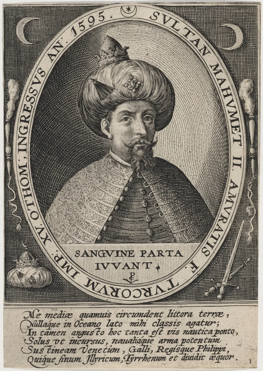 Mehmed II, Sultan of Turkey by Crispijn van de Passe I, print, 1595