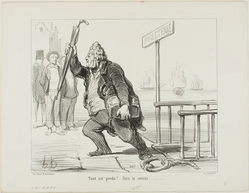 “All is lost - save the cashbox” by Honoré-Victorin Daumier, print, 1848